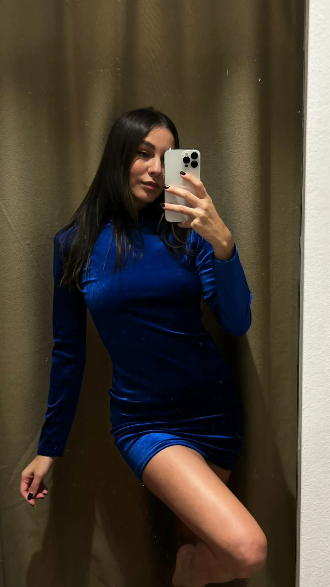 Abito in velluto - Blu