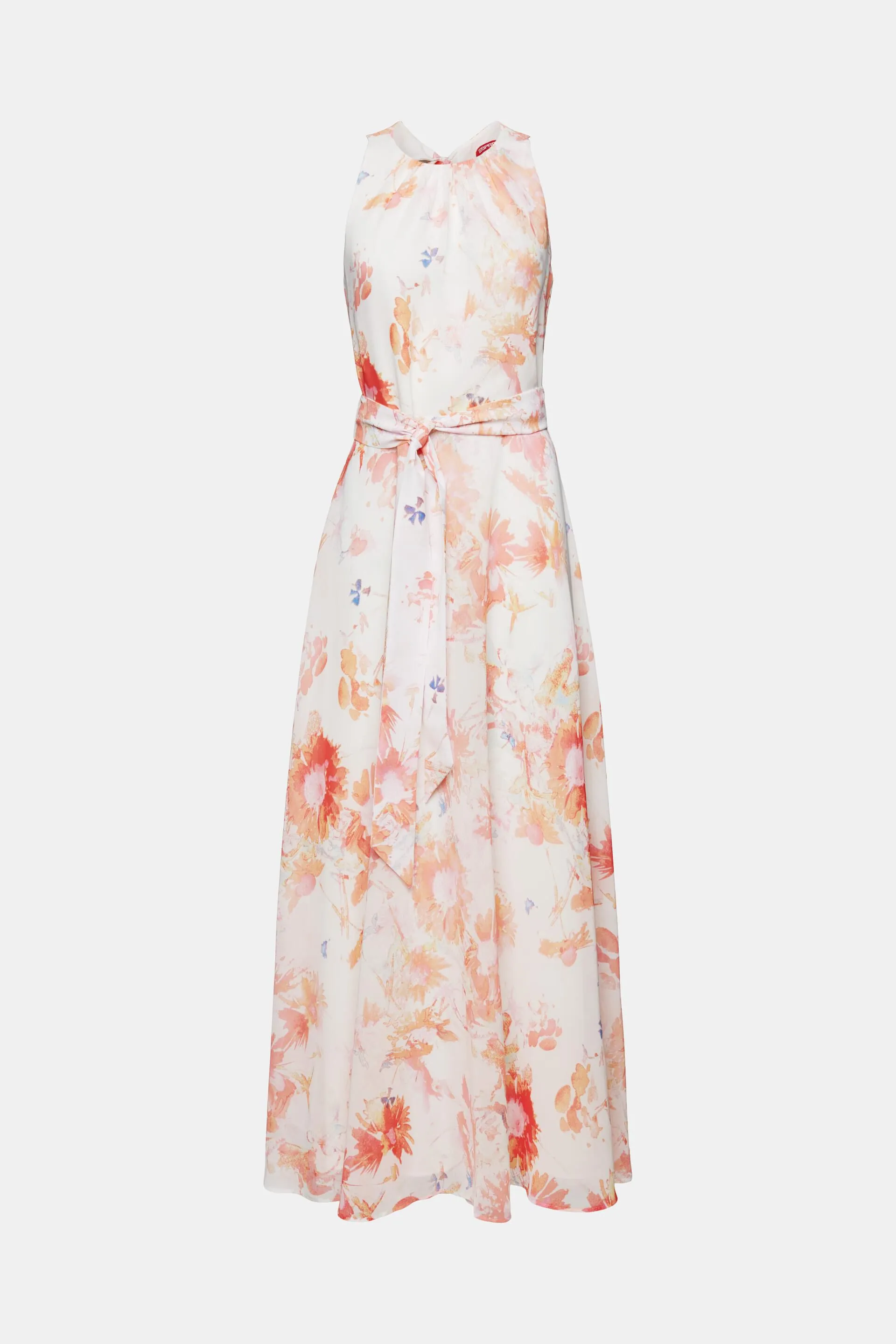 Abito midi in chiffon stampato