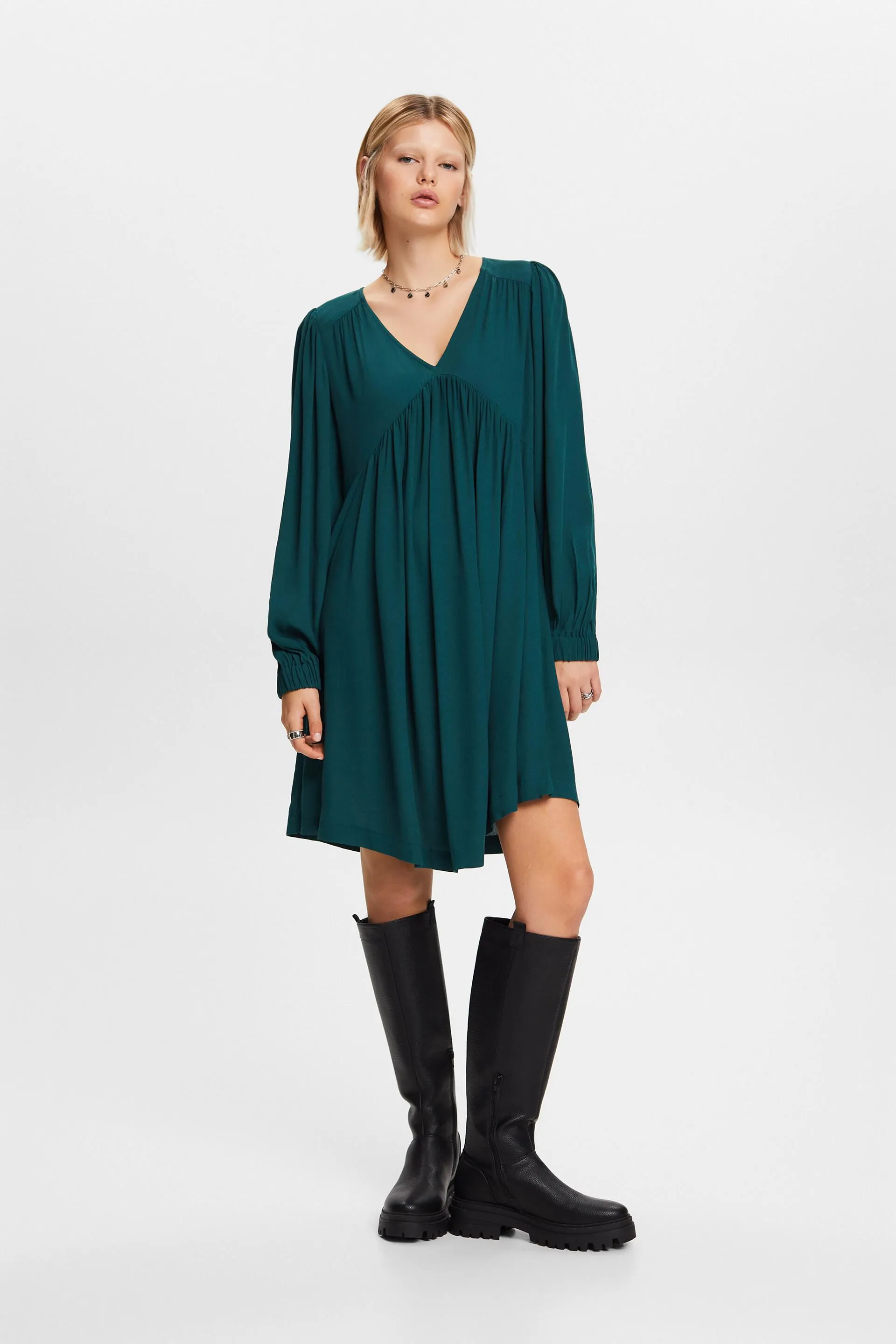 Abito mini in chiffon stropicciato
