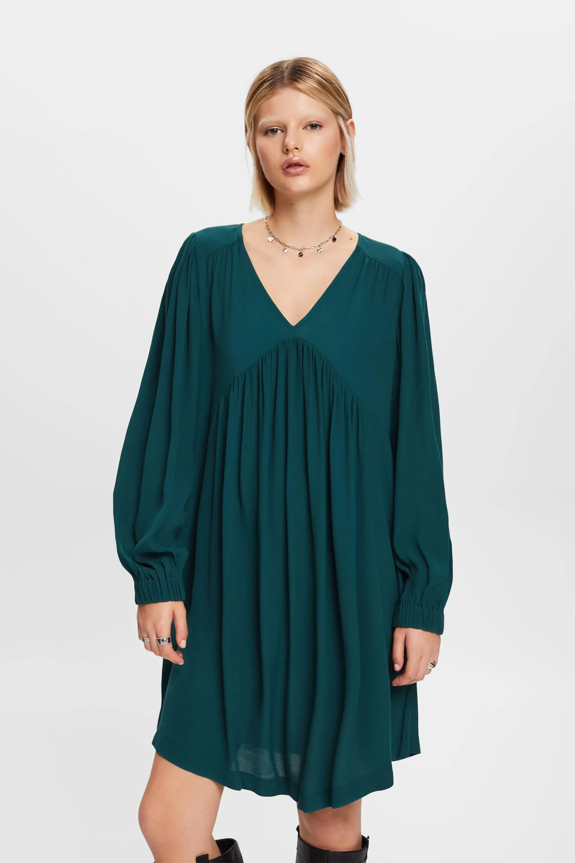 Abito mini in chiffon stropicciato