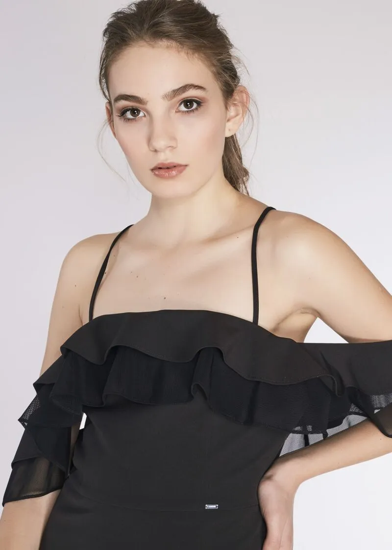 Abito mini in tulle tecnico
