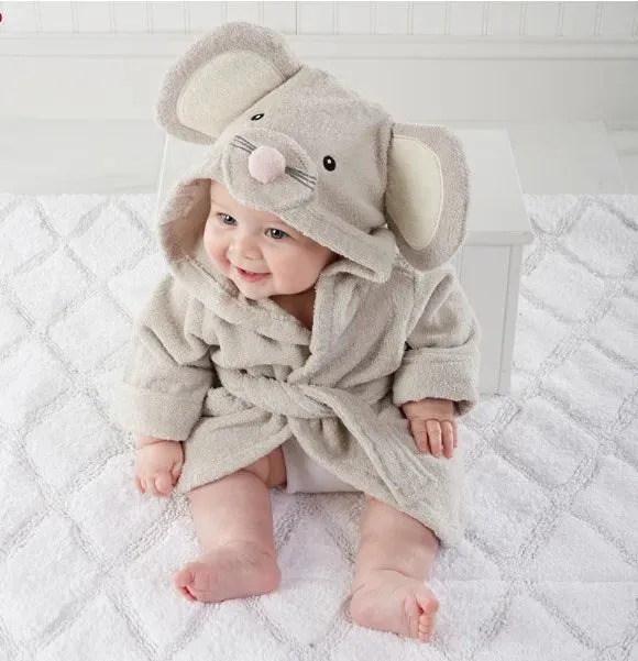 Accappatoio in morbido cotone con cappuccio a forma di animale