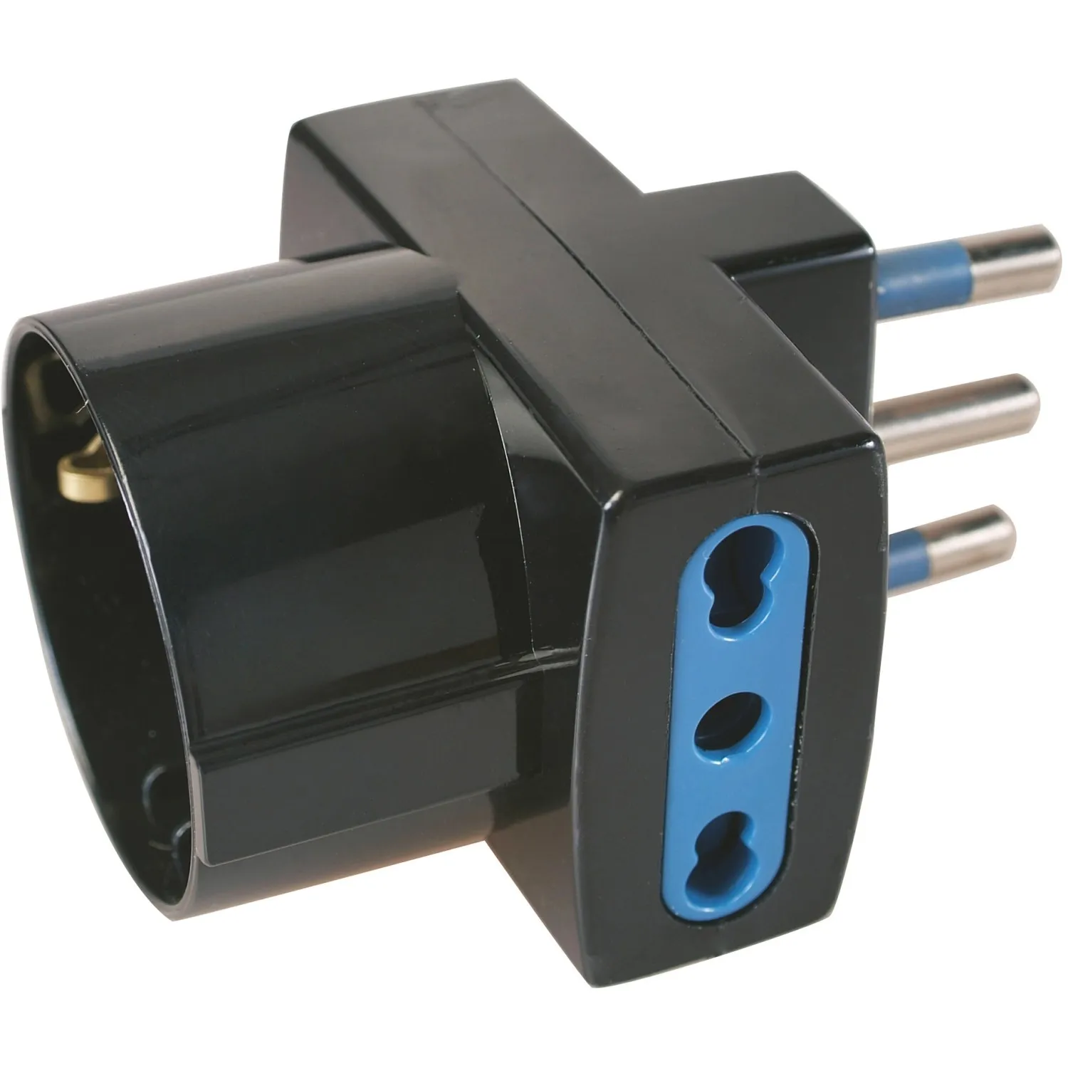 Adattatore Blueline spina 16 A e 2 prese bivalenti e 1 presa standard tedesco