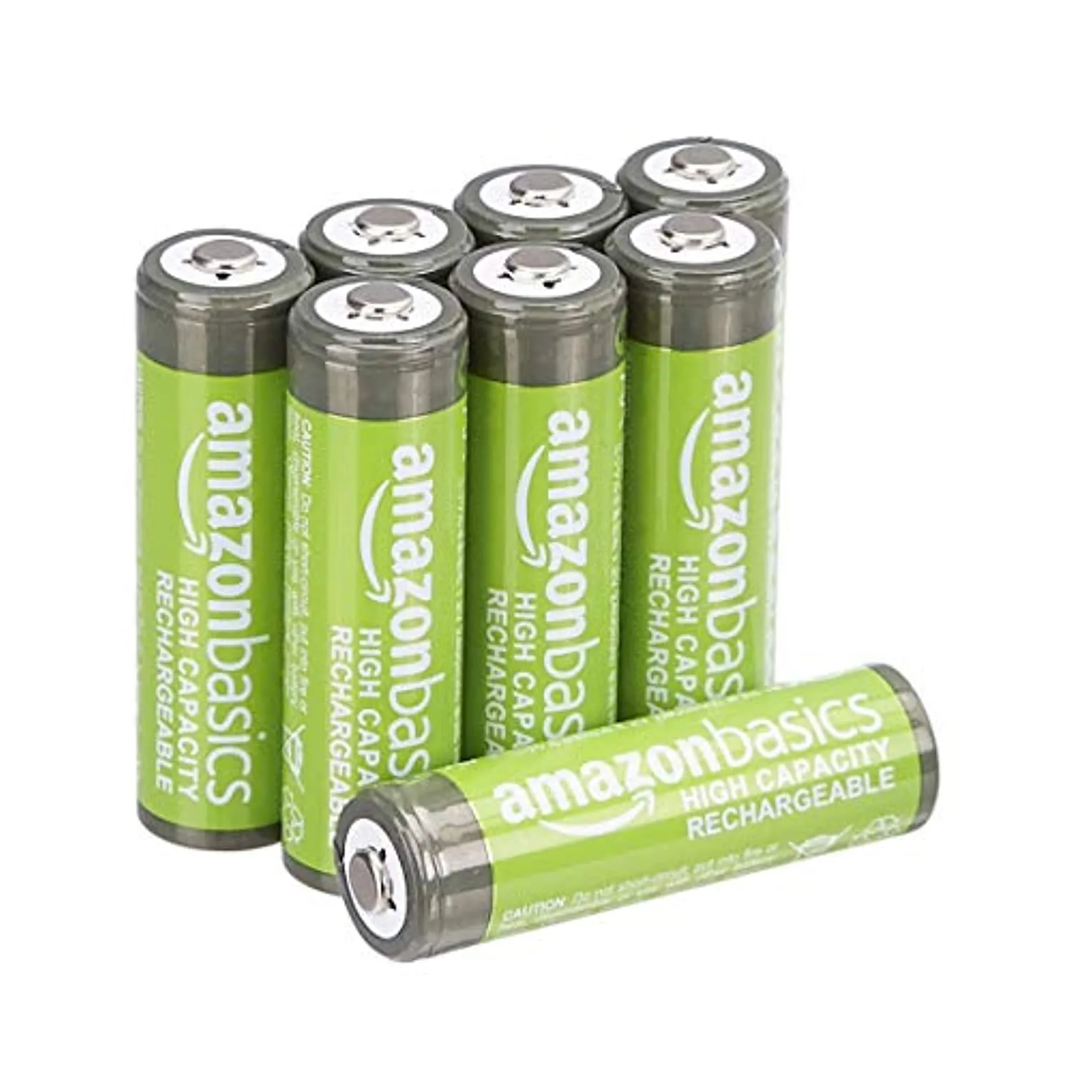 Amazon Basics - Batterie AA ricaricabili, ad alta capacità, pre-caricate, confezione da 8 (l’aspetto potrebbe variare dall’immag
