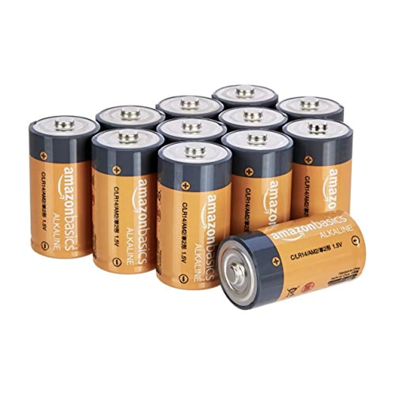Amazon Basics - Batterie alcaline mezza torcia, 1.5 volt, per uso quotidiano, confezione da 12 (l’aspetto potrebbe variare dall’
