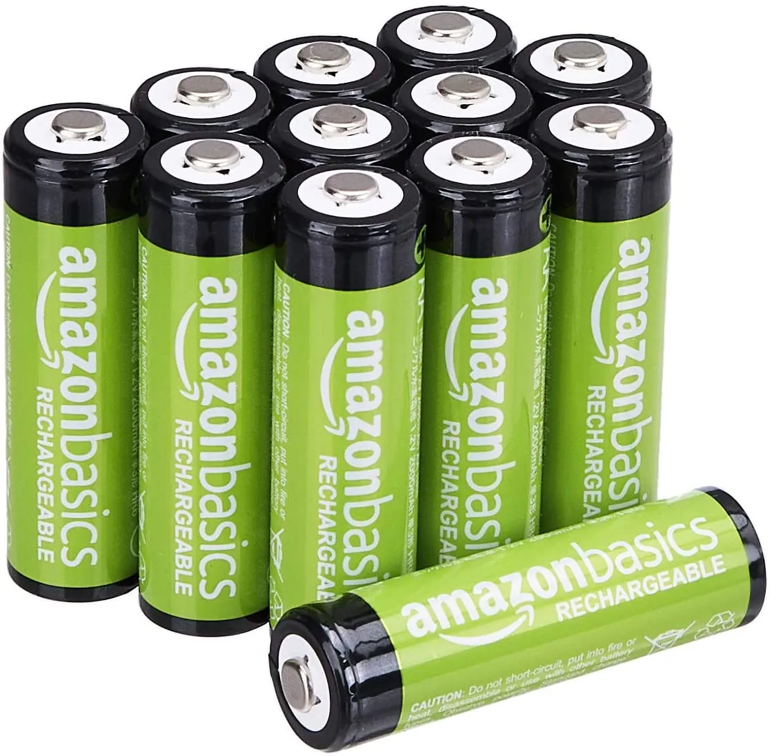 Amazon Basics - Batterie ricaricabili AA (confezione da 12), 2000 mAh, pre-caricate
