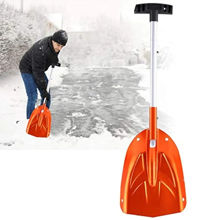 AMONIDA Pala da Neve in Lega di Alluminio, Bella Pala da Neve di Lunghezza Totale da 25,6 Pollici, processo di ossidazione dell’