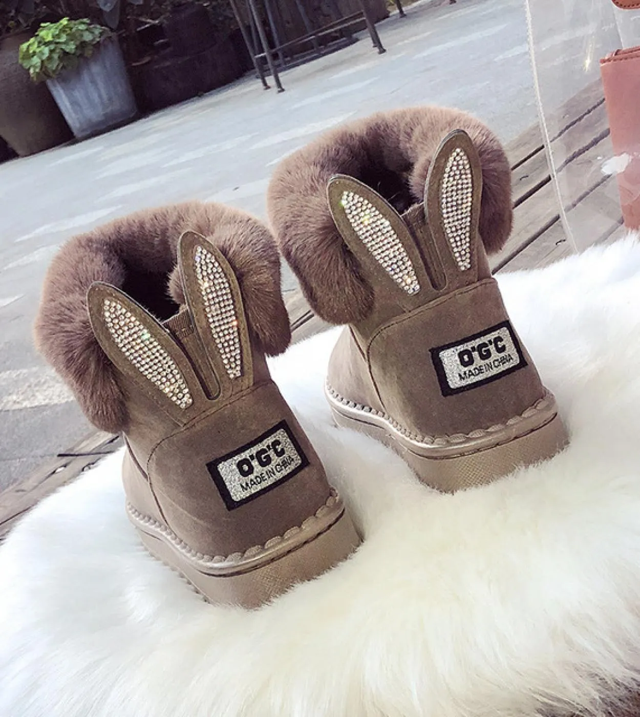 Ankle Boots For Women Women Boots Genuine Leather Real Fox Fur Brand Winter Shoes Warm Black Round Toe Casual Female Sno