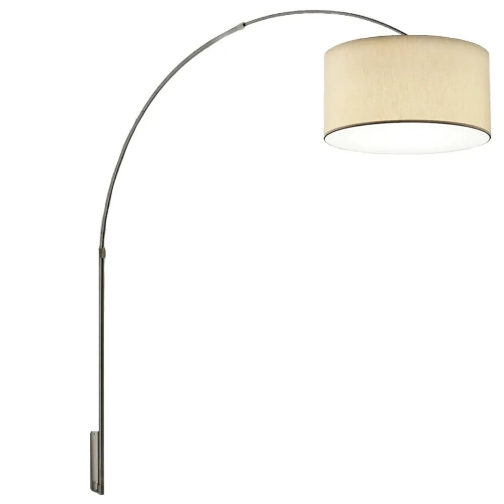 Applique arco Illuminando BOING CILINDRO AP G 48 E27 LED lampada parete telescopica paralume tessuto