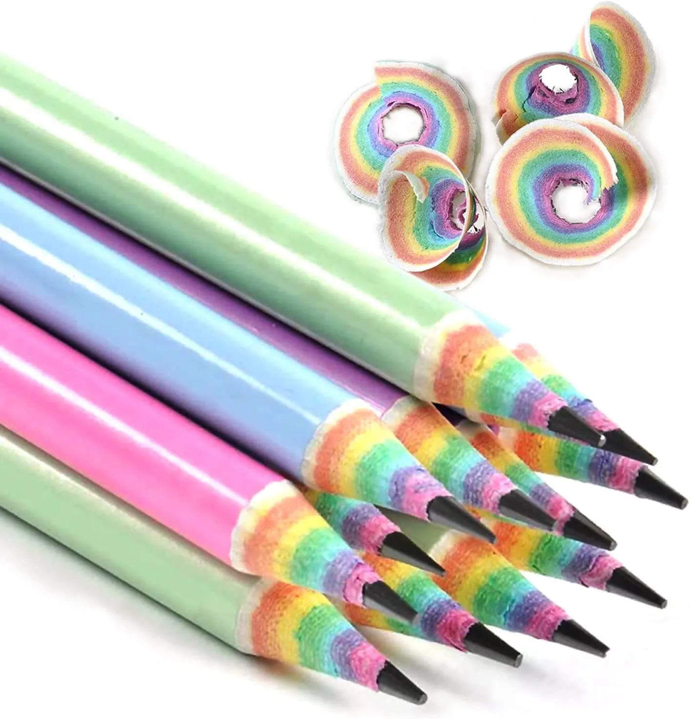 Arcobaleno matita Matite pre-temperate Carta riciclabile Pretagliato per scuole e uffici - durezza HB - Confezione da 12 pezzi