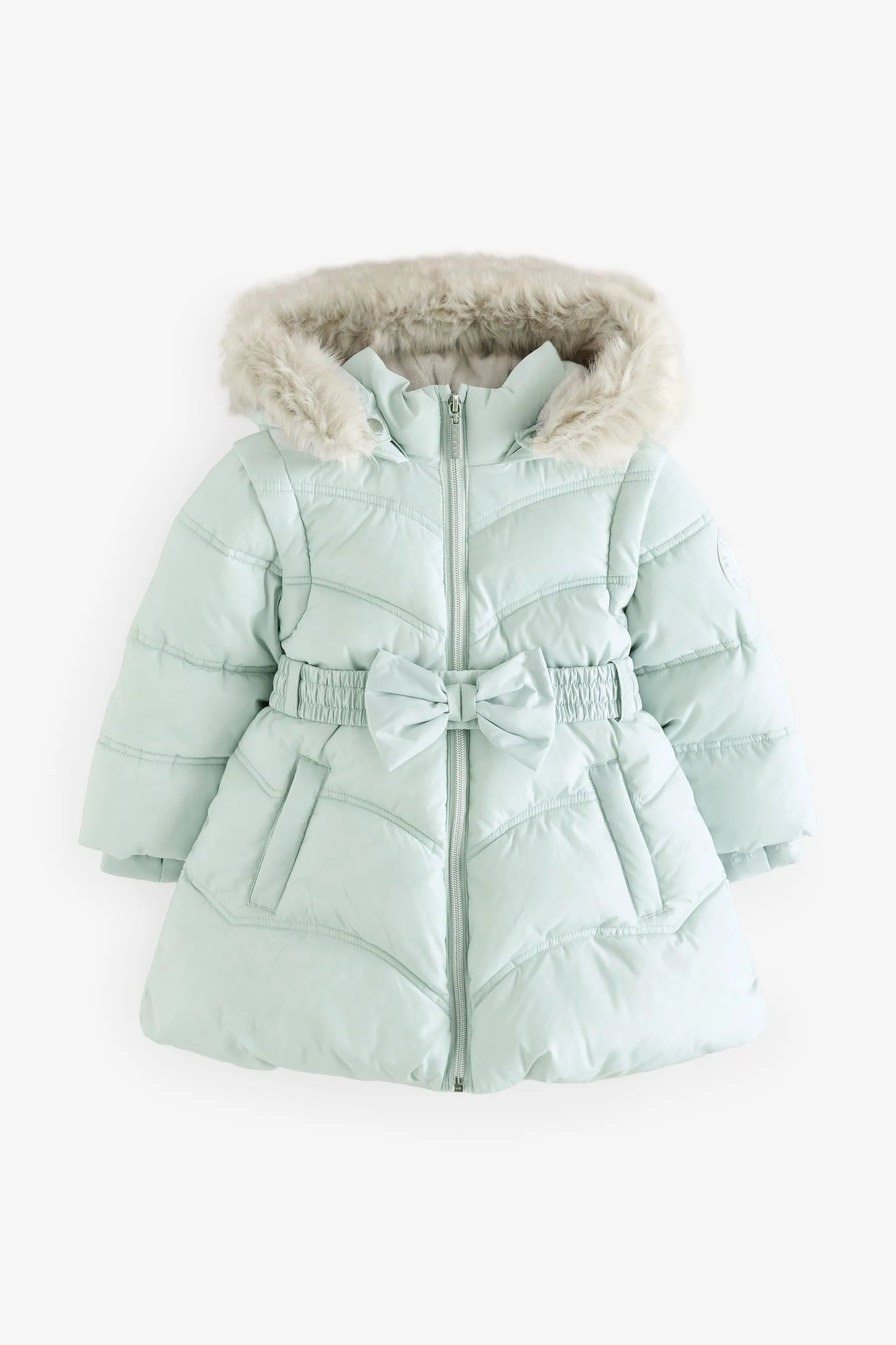 Baker by Ted Baker Antipioggia Rosa Farfallino Cappotto Imbottito con Cintura    