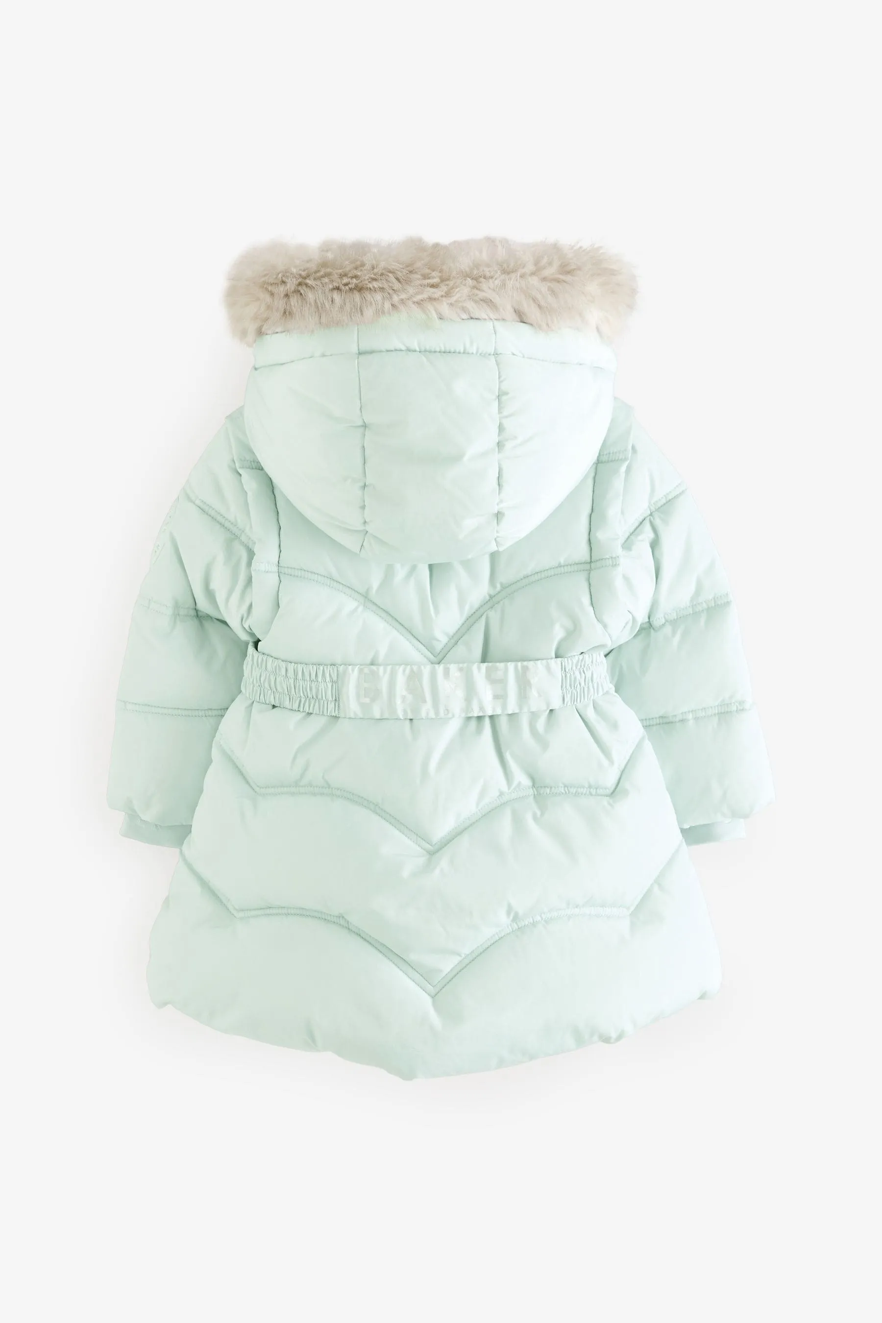 Baker by Ted Baker Antipioggia Rosa Farfallino Cappotto Imbottito con Cintura    