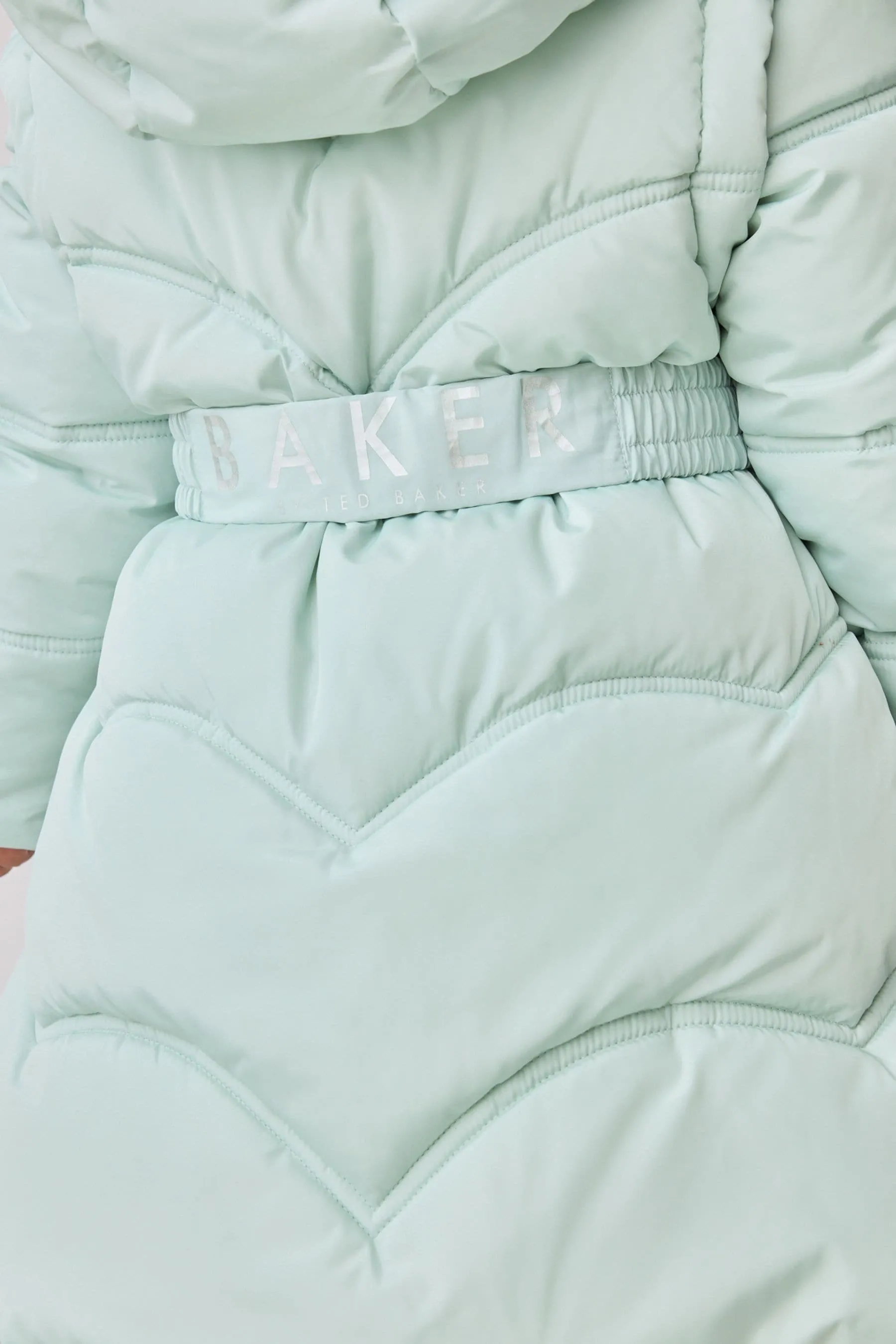 Baker by Ted Baker Antipioggia Rosa Farfallino Cappotto Imbottito con Cintura    