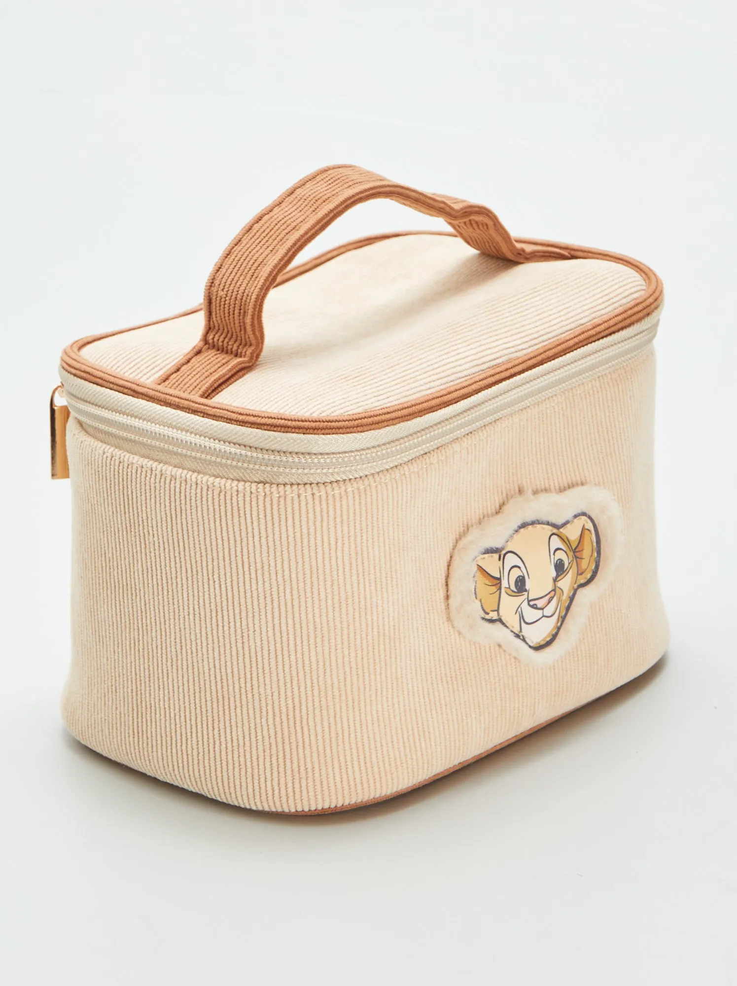 Beauty case in velluto a coste 'Simba' 'Il Re Leone' 'Disney' - MARRONE