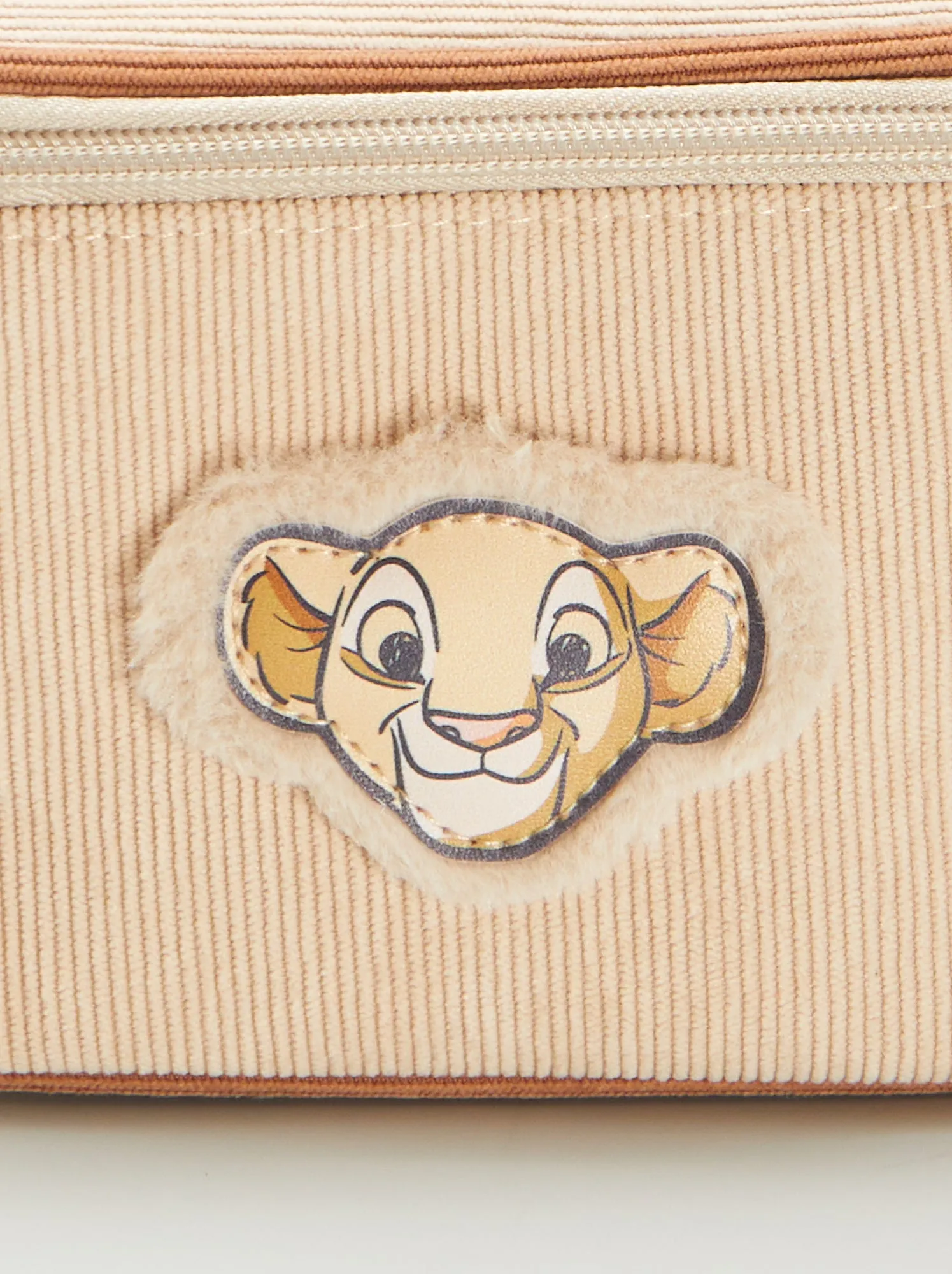 Beauty case in velluto a coste 'Simba' 'Il Re Leone' 'Disney' - MARRONE
