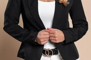 Blazer con scollo classico Softina, nero