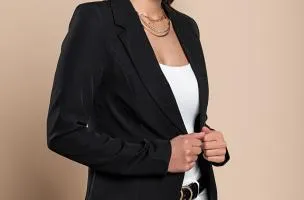 Blazer con scollo classico Softina, nero