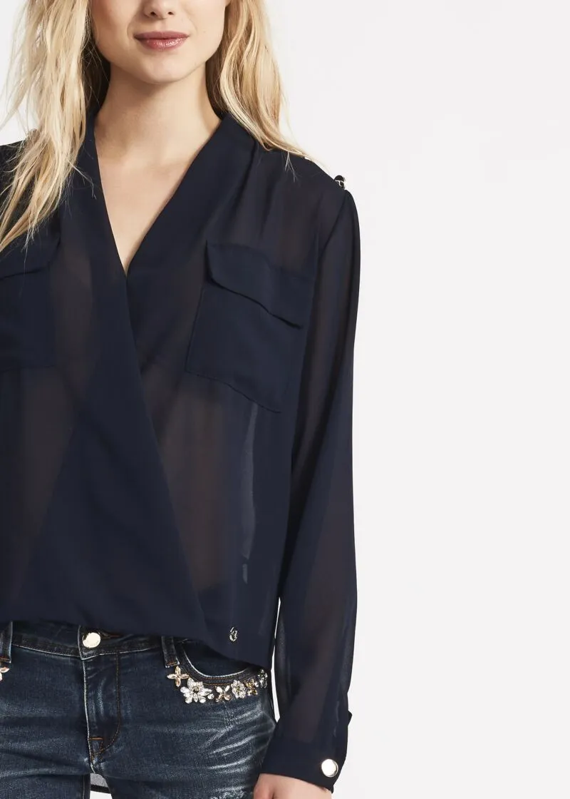 Blusa con motivo incrociato