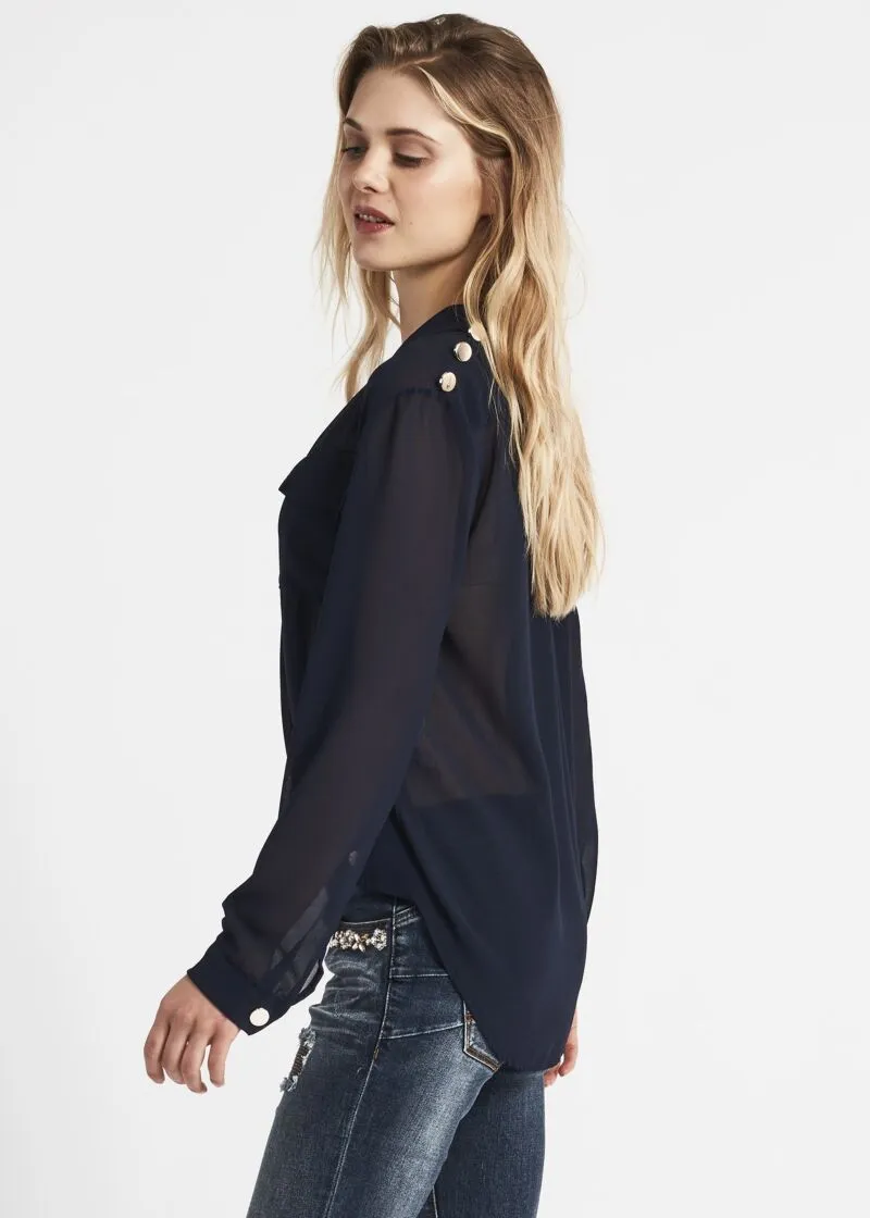 Blusa con motivo incrociato