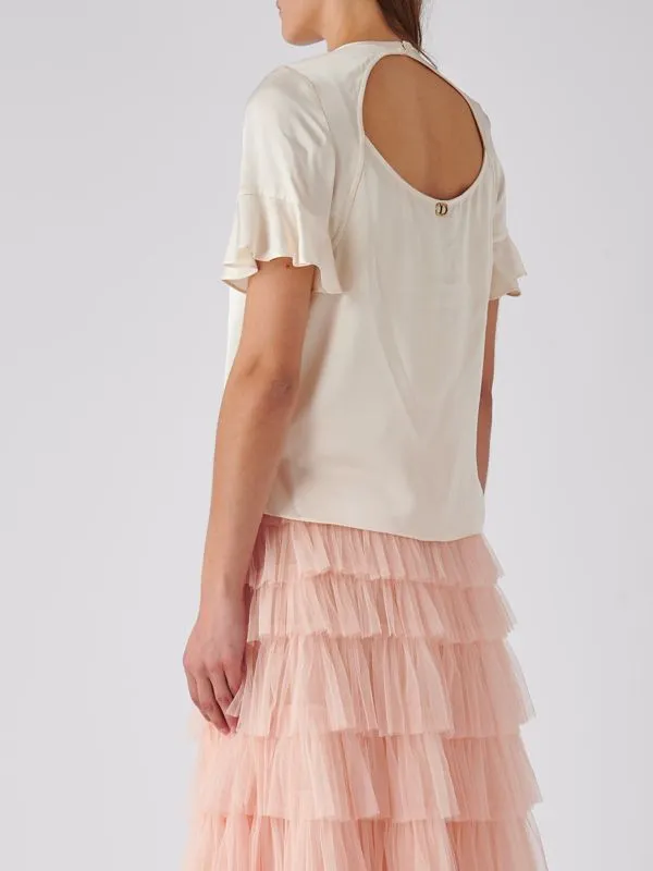 Blusa donna Twinset in viscosa con cut out Neve