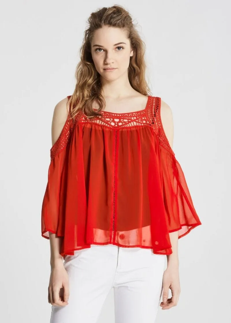 Blusa in tessuto fluido