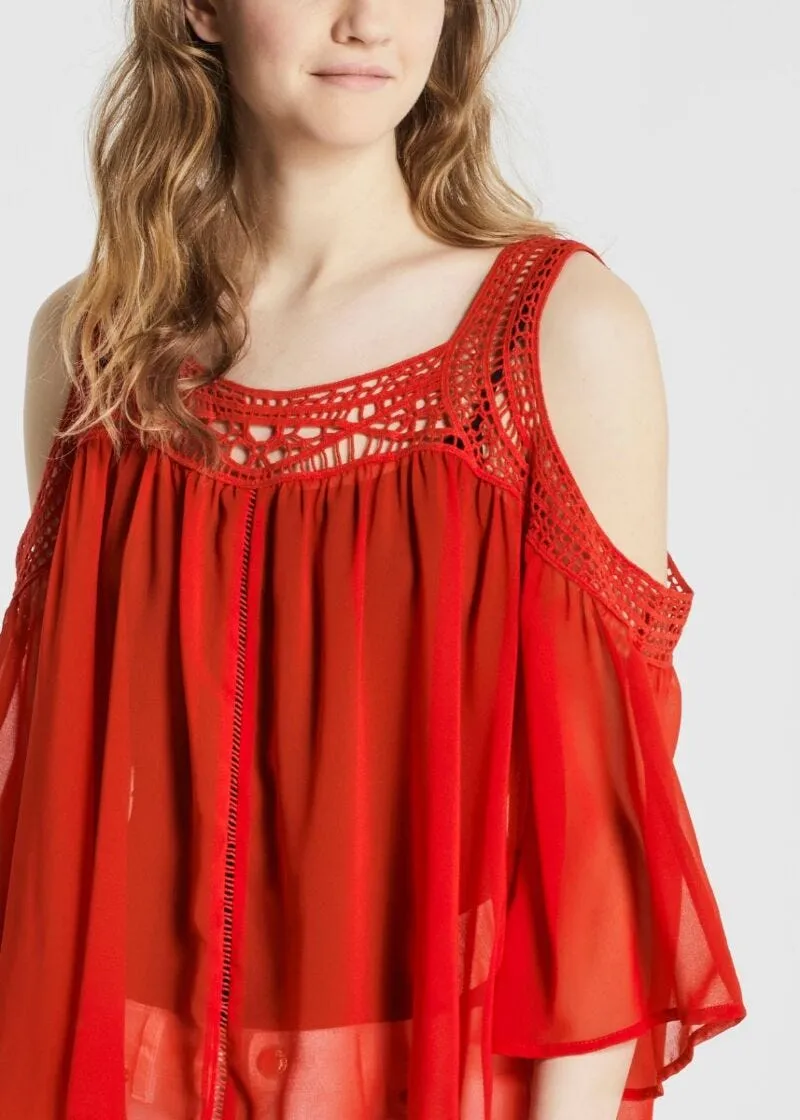 Blusa in tessuto fluido