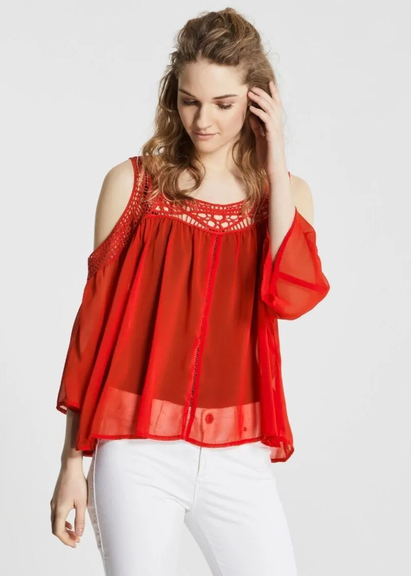Blusa in tessuto fluido