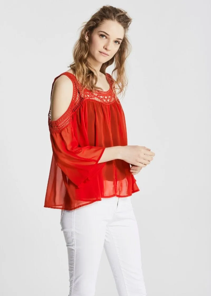 Blusa in tessuto fluido