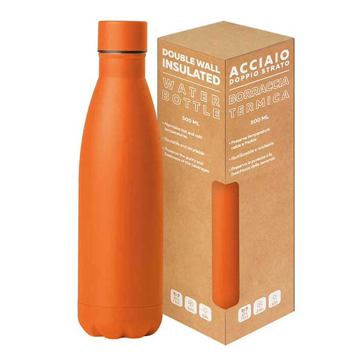 Borraccia personalizzata STEEL MAT BOTTLE 500 FLAT | GENERAL MARKETING