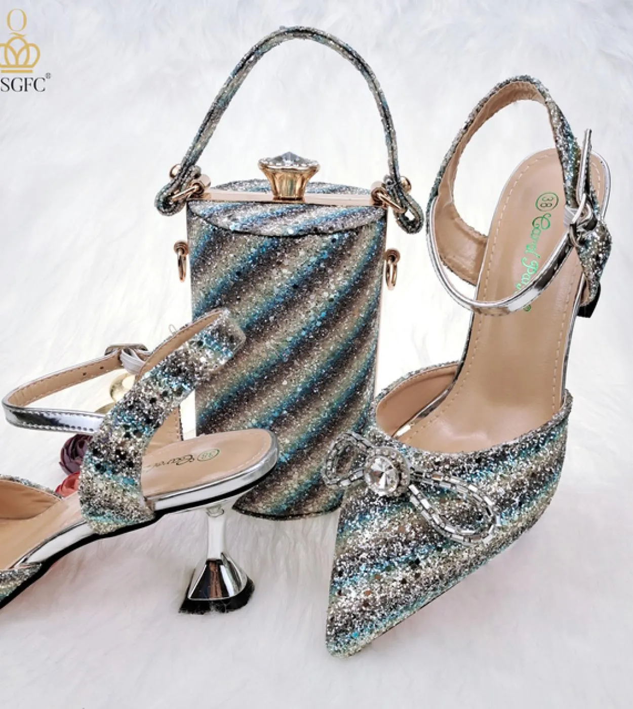 Borsa a secchiello Set di borse Décolleté 2023 Borsa alta abbinata Colore Tacchi a punta da donna