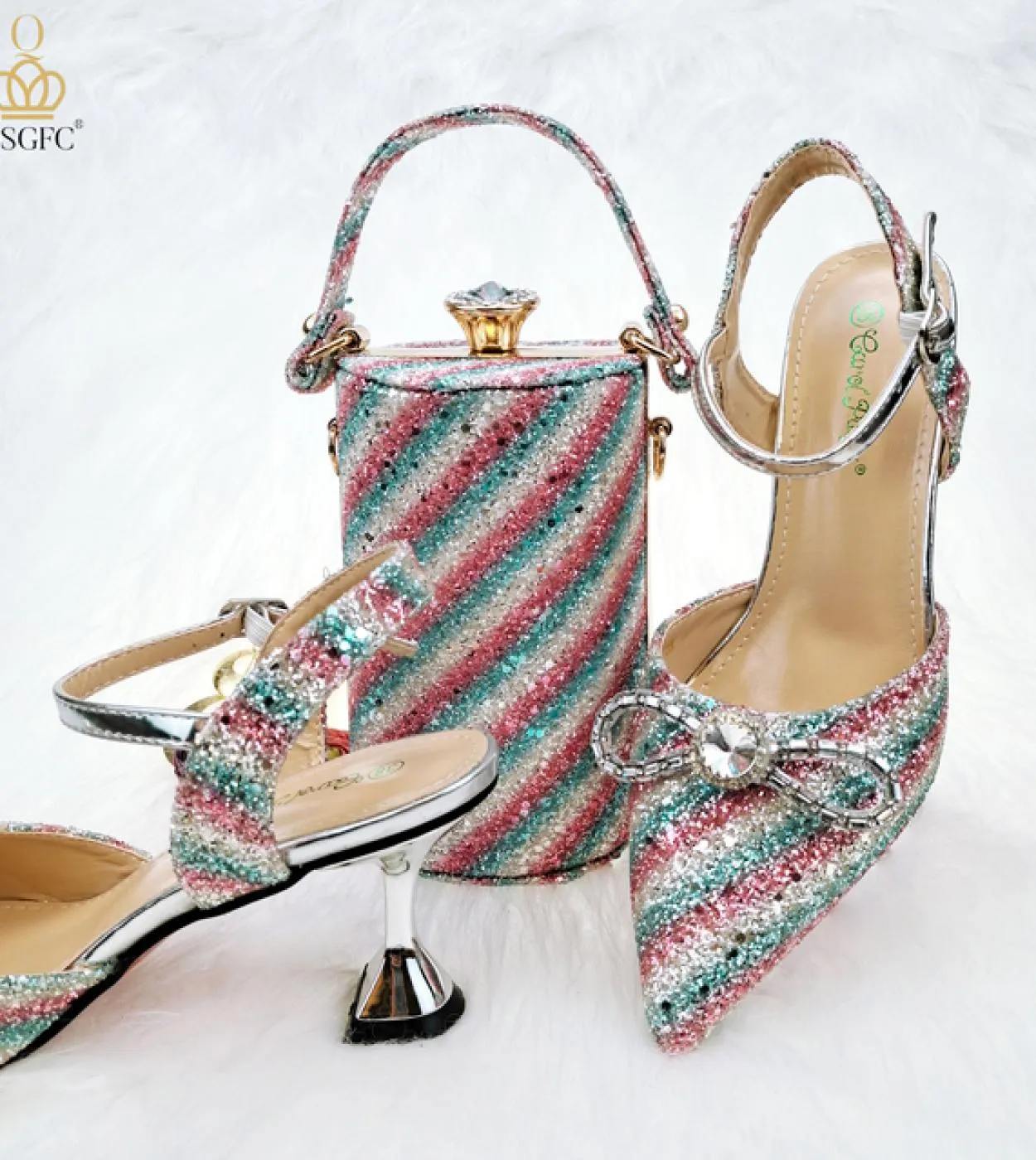 Borsa a secchiello Set di borse Décolleté 2023 Borsa alta abbinata Colore Tacchi a punta da donna