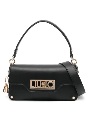 Borsa a spalla con placca logo