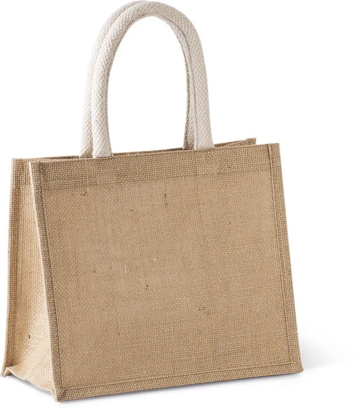 Borsa Basket Style In Tessuto Di Iuta, Modello Medio