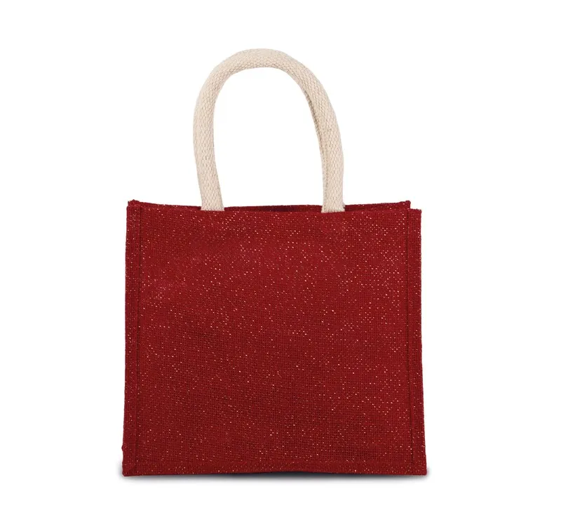 Borsa Basket Style In Tessuto Di Iuta, Modello Medio