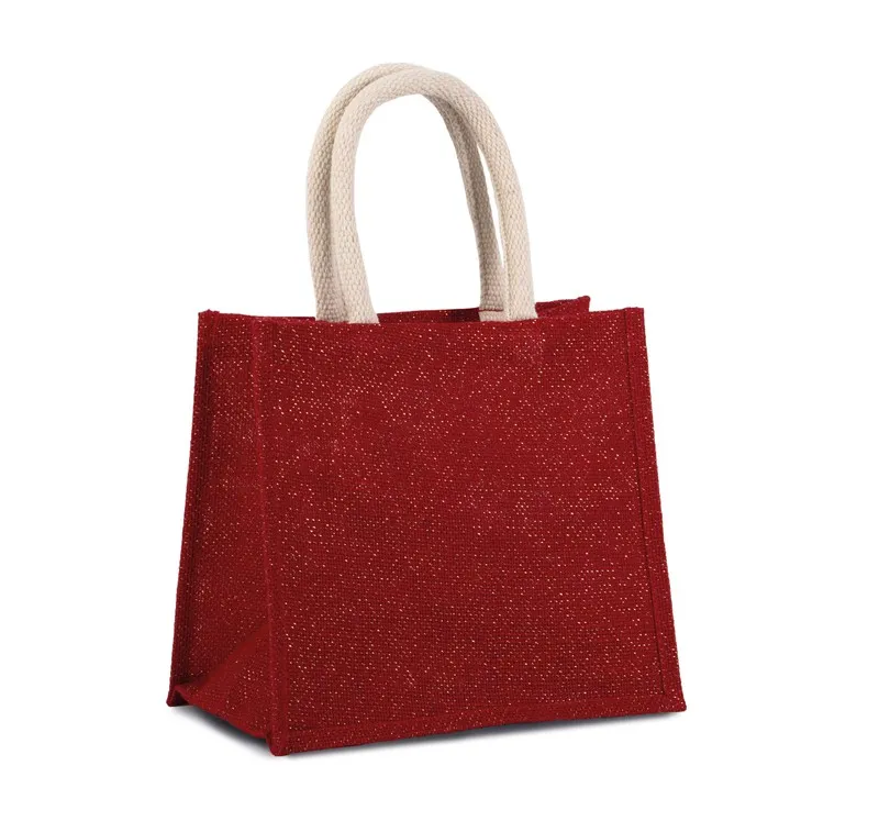 Borsa Basket Style In Tessuto Di Iuta, Modello Medio