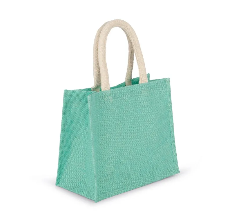 Borsa Basket Style In Tessuto Di Iuta, Modello Medio