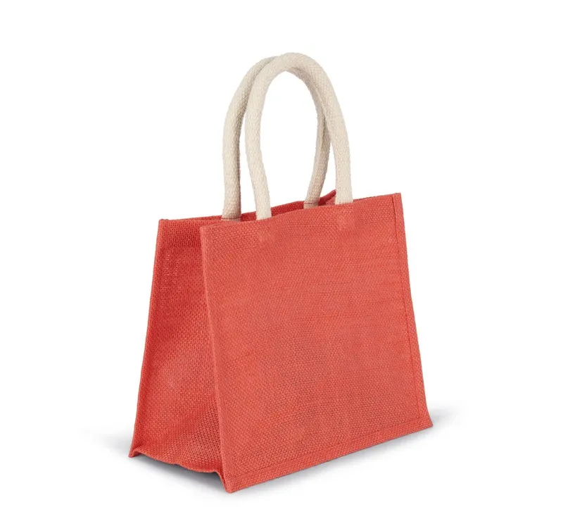 Borsa Basket Style In Tessuto Di Iuta, Modello Medio