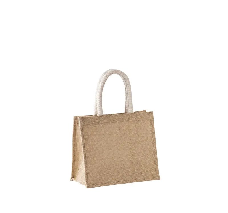 Borsa Basket Style In Tessuto Di Iuta, Modello Medio