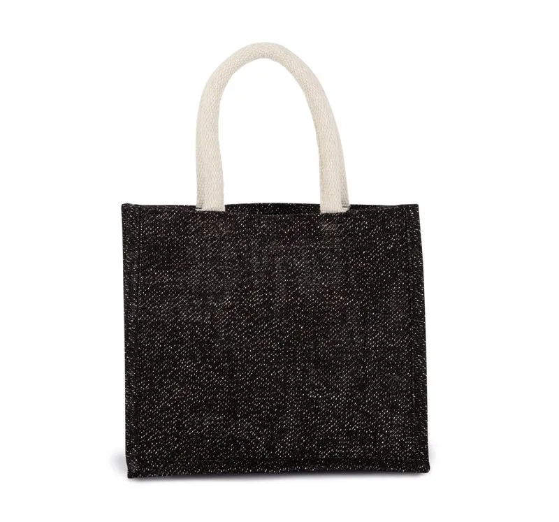 Borsa Basket Style In Tessuto Di Iuta, Modello Medio