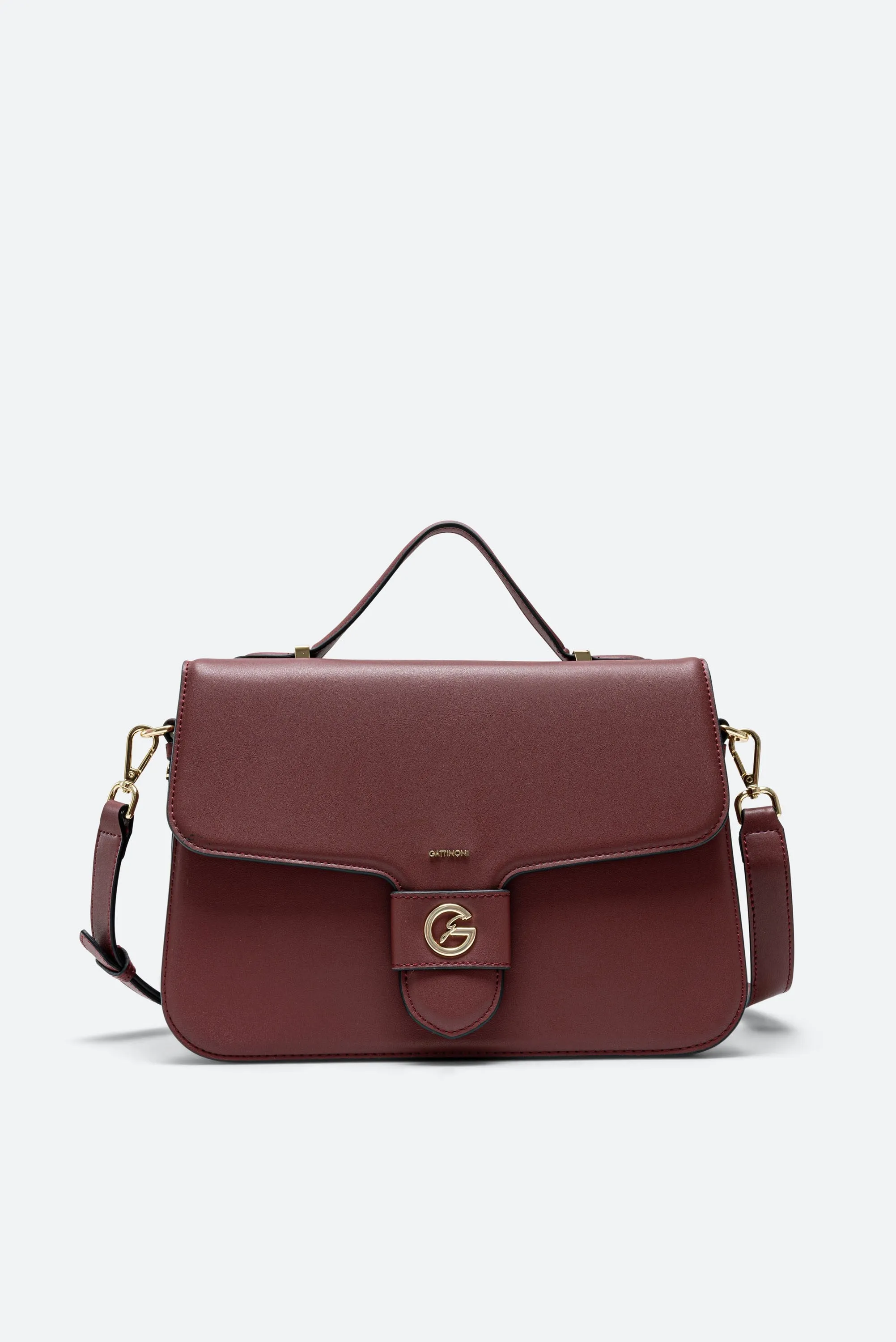 Borsa July Medium in Pelle con Flap colore Bordeaux