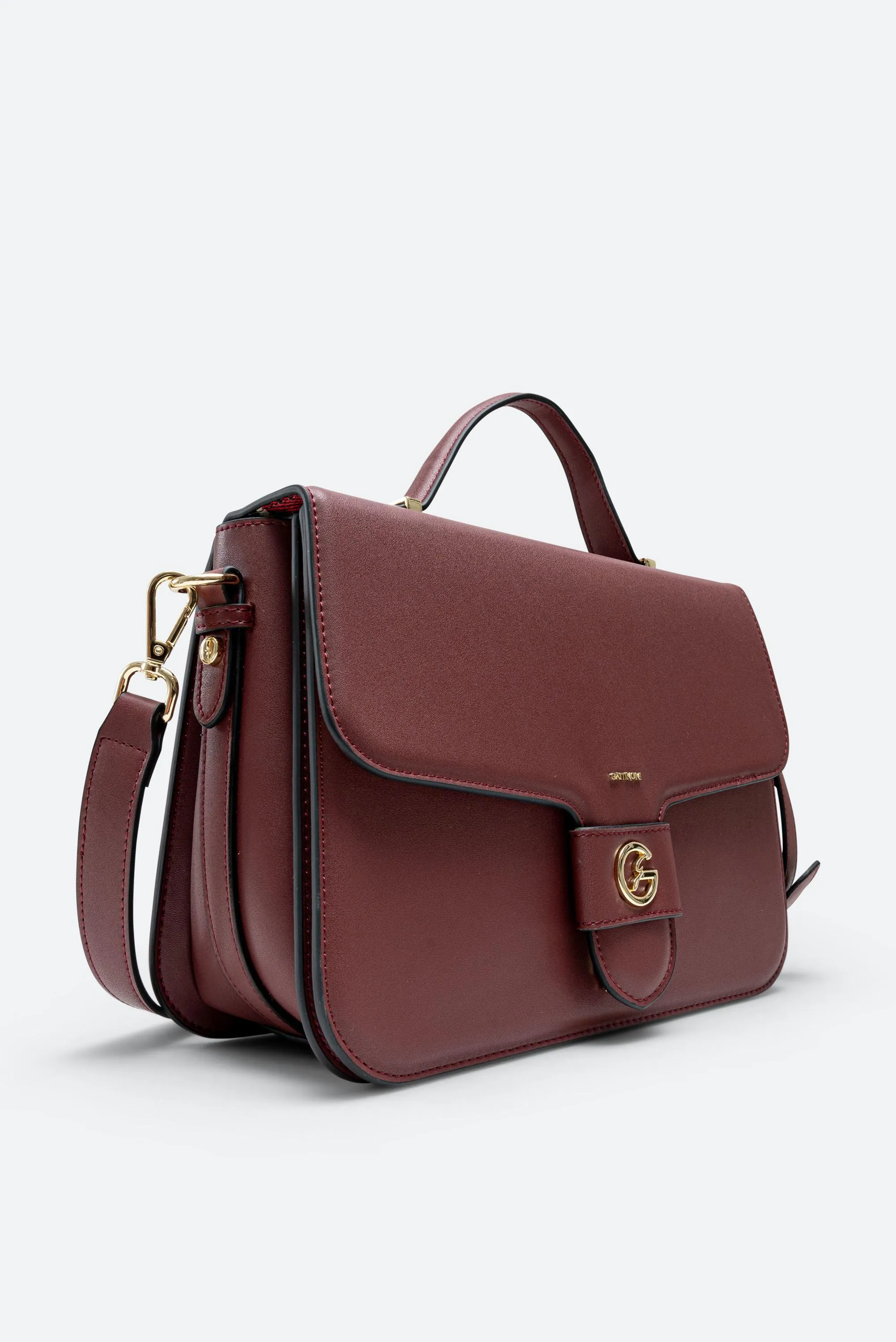 Borsa July Medium in Pelle con Flap colore Bordeaux