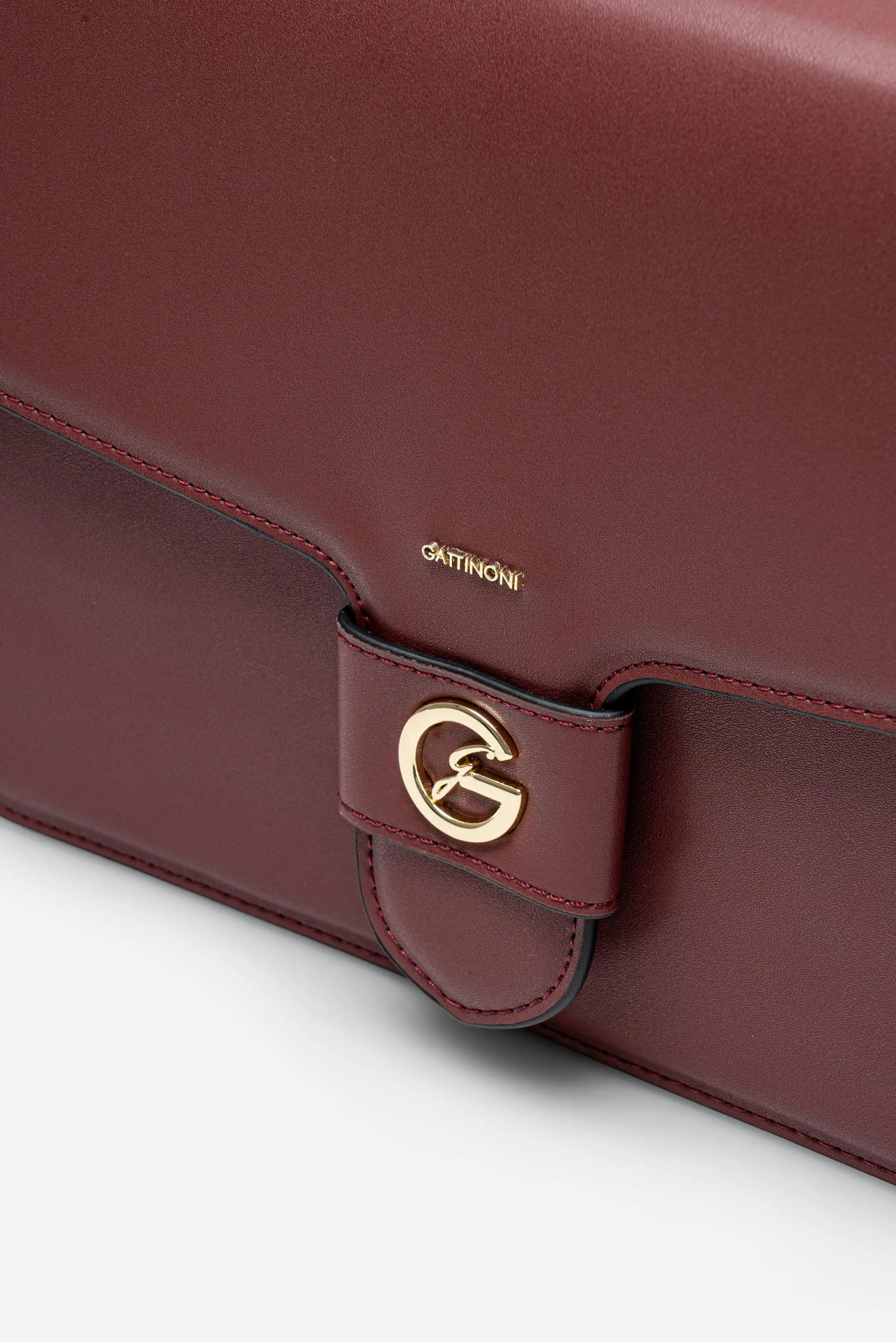Borsa July Medium in Pelle con Flap colore Bordeaux