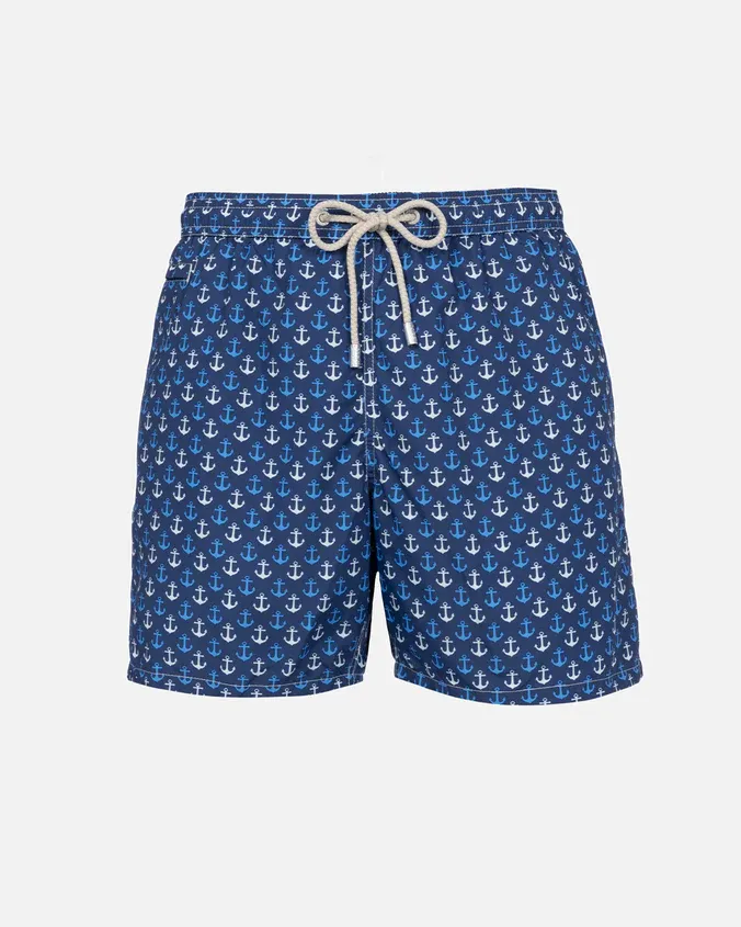 Boxer mare blu con stampa ancore