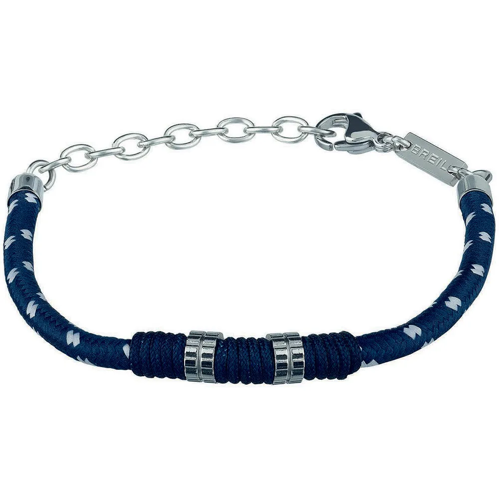 Bracciale Uomo Bolt in Corda Blu e Bianco Breil