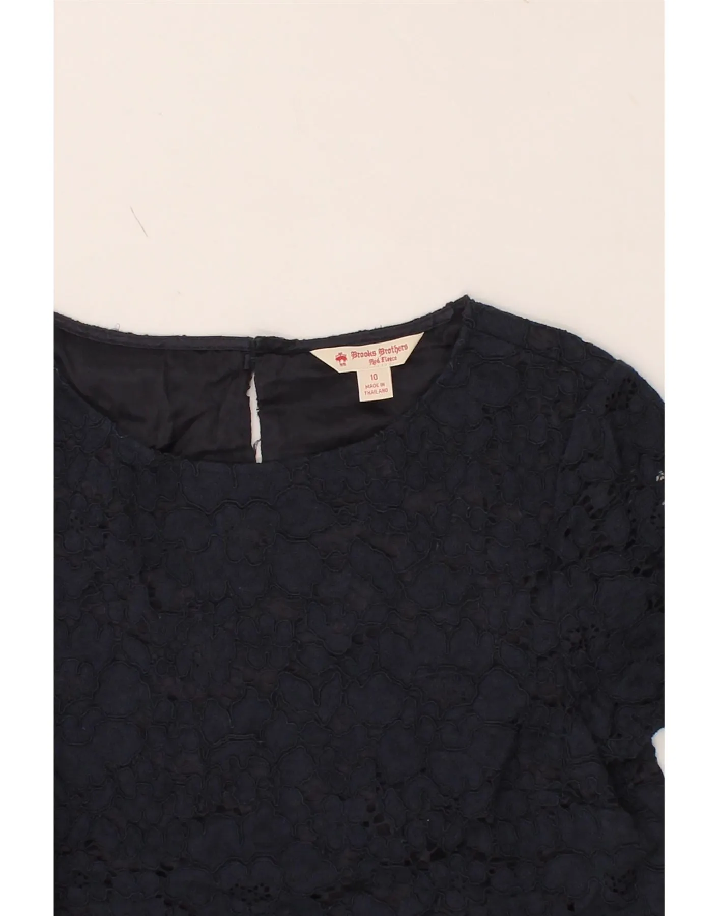 BROOKS BROTHERS Womens Blouse Top UK 10 Small Navy Blue Floral Cotton