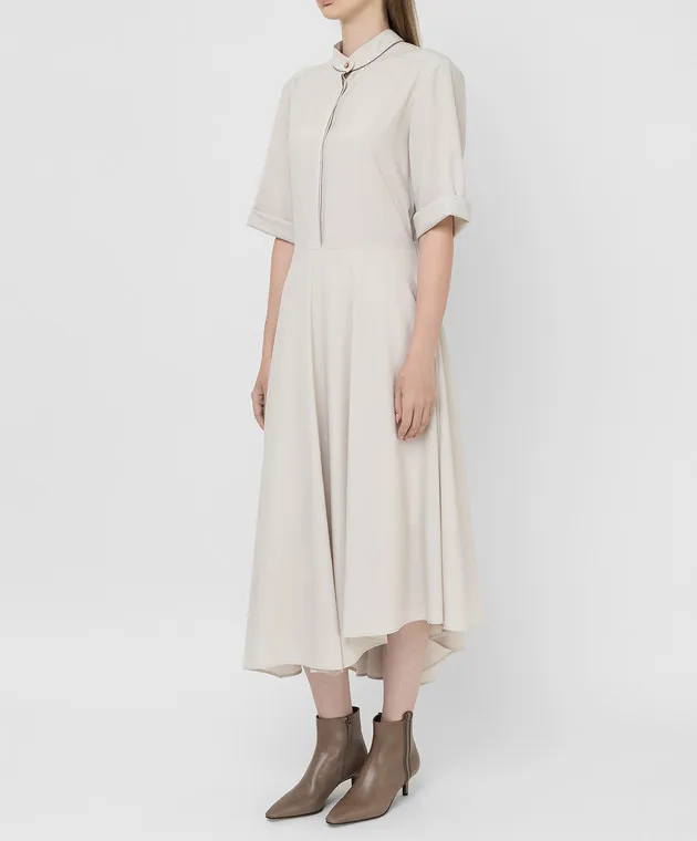Brunello Cucinelli Abito in lana beige chiaro MP163A4622