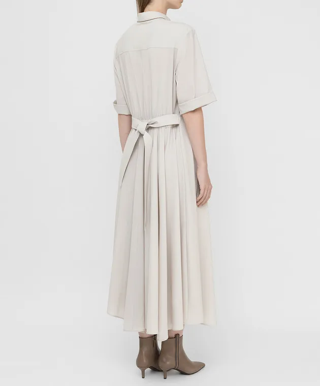 Brunello Cucinelli Abito in lana beige chiaro MP163A4622