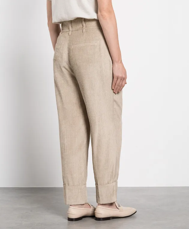 Brunello Cucinelli Pantaloni in velluto a coste beige ChangeClear MP518P8105