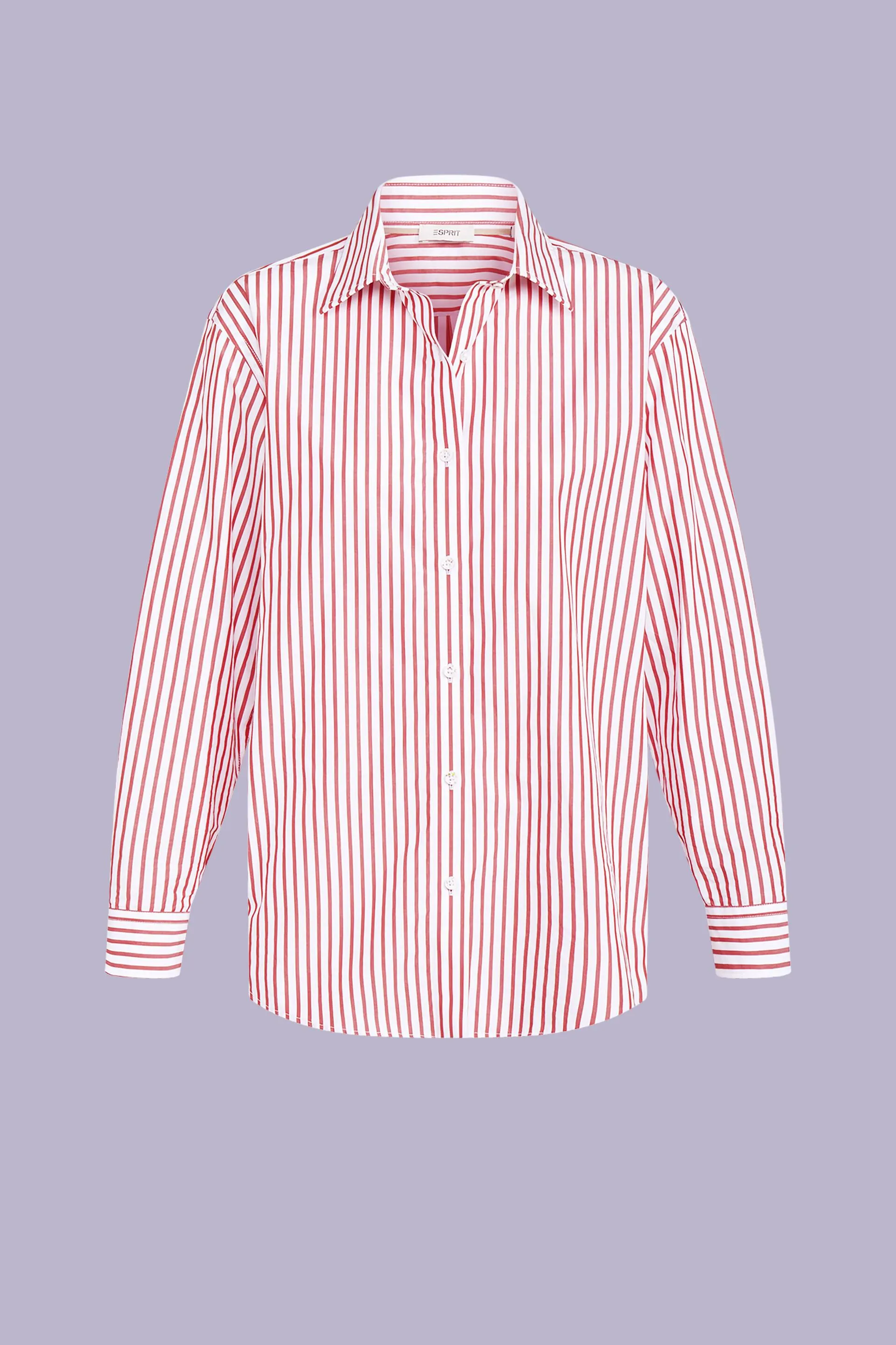 Camicia a righe in popeline di cotone