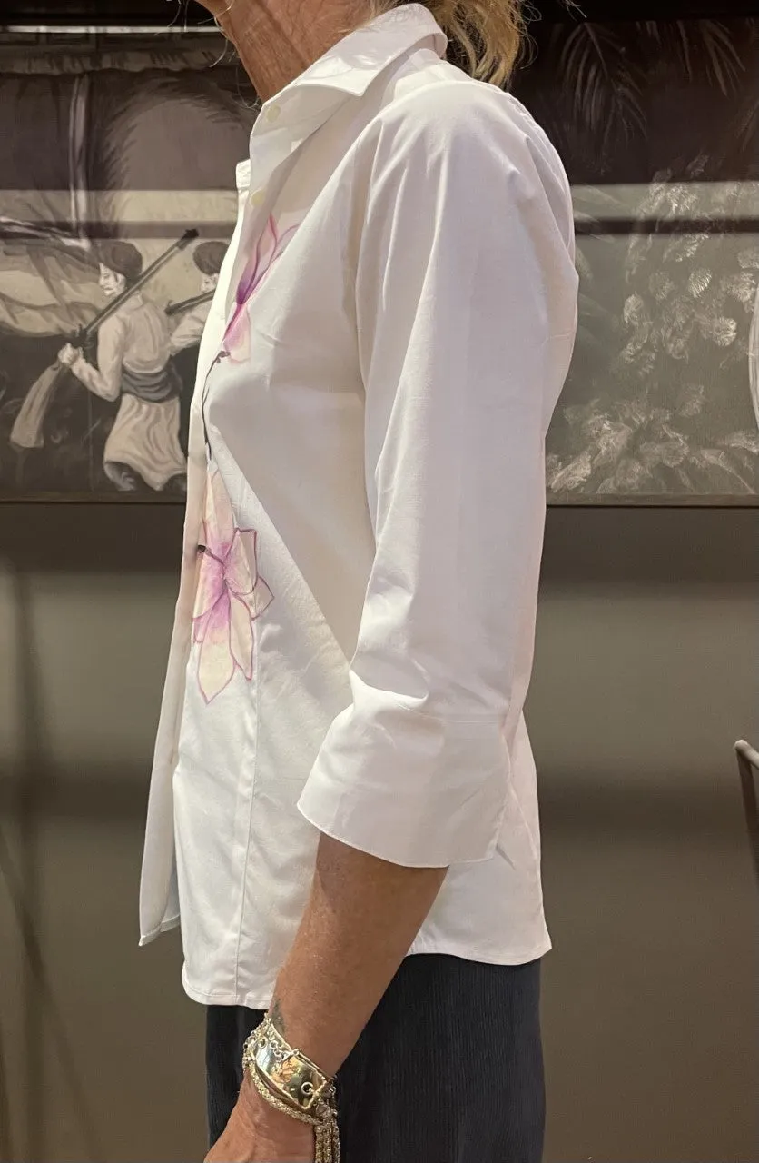 Camicia manica 3/4 dipinta a mano